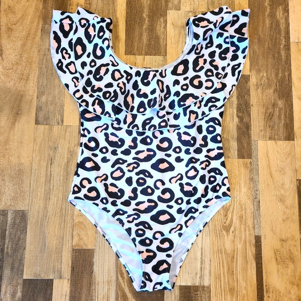Leopard Print One Piece Swimsuit